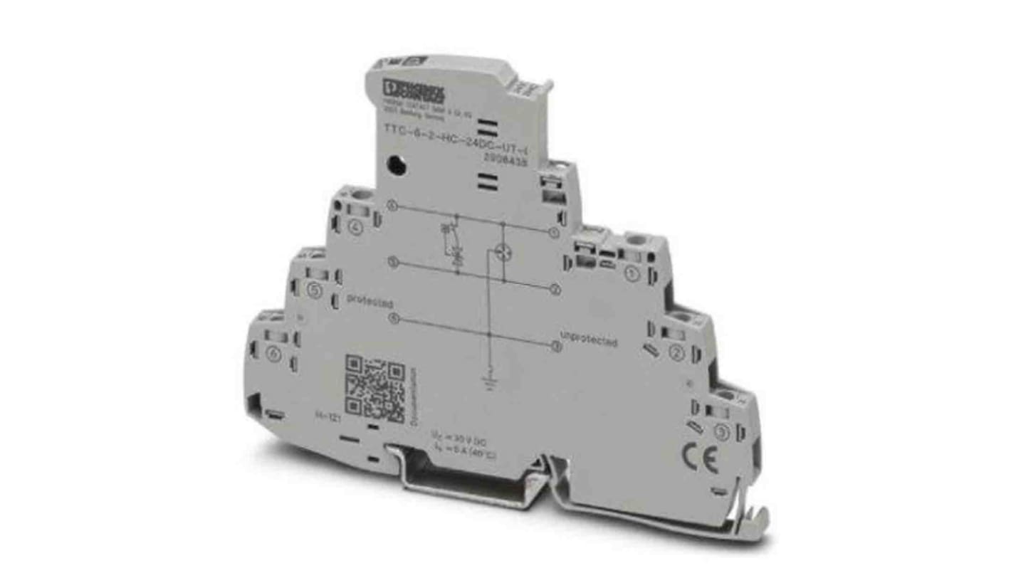 Phoenix Contact 2 Phase Surge Protector, 5kA, DIN Rail Mount