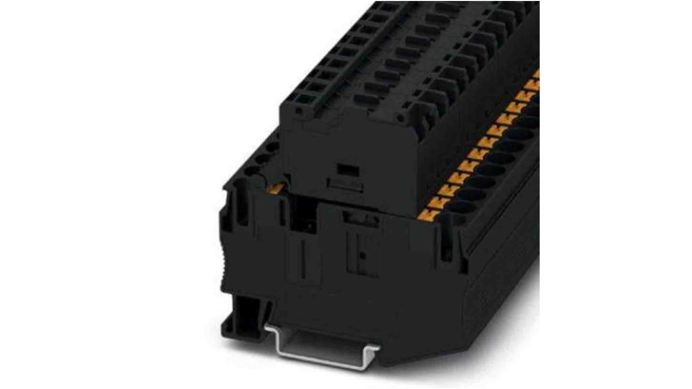 Phoenix Contact PT Series Black Fused DIN Rail Terminal, Single-Level, Fused