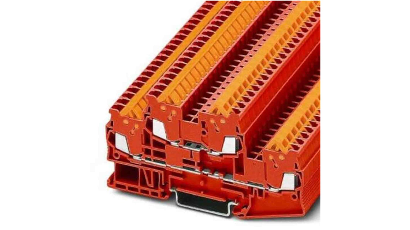 Phoenix Contact QTTCB Series Red Double Level Terminal Block, Quick Connect Termination