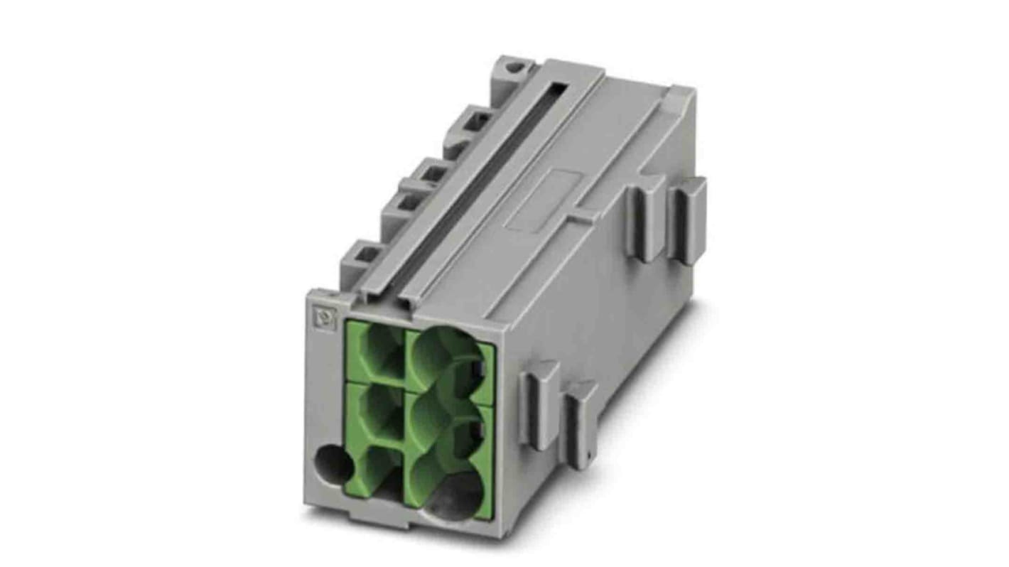 Phoenix Contact FTMC Series FTMC 1,5-3 /GN Pluggable Terminal Block, 17.5A, 14 → 26 AWG Wire, Push In Termination