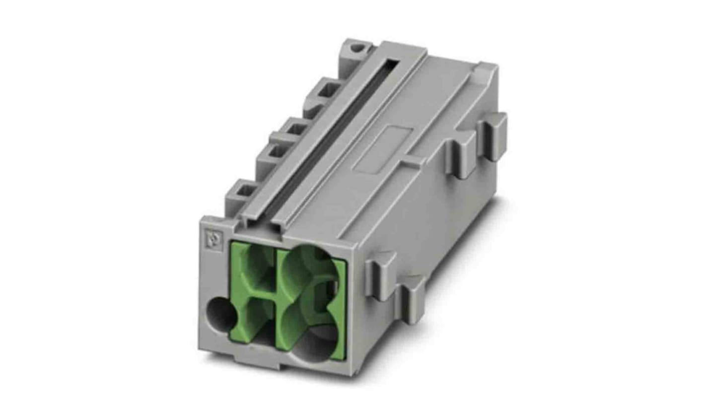 Phoenix Contact FTMC Series FTMC 1,5-2 /GN Pluggable Terminal Block, 17.5A, 14 → 26 AWG Wire, Push In Termination