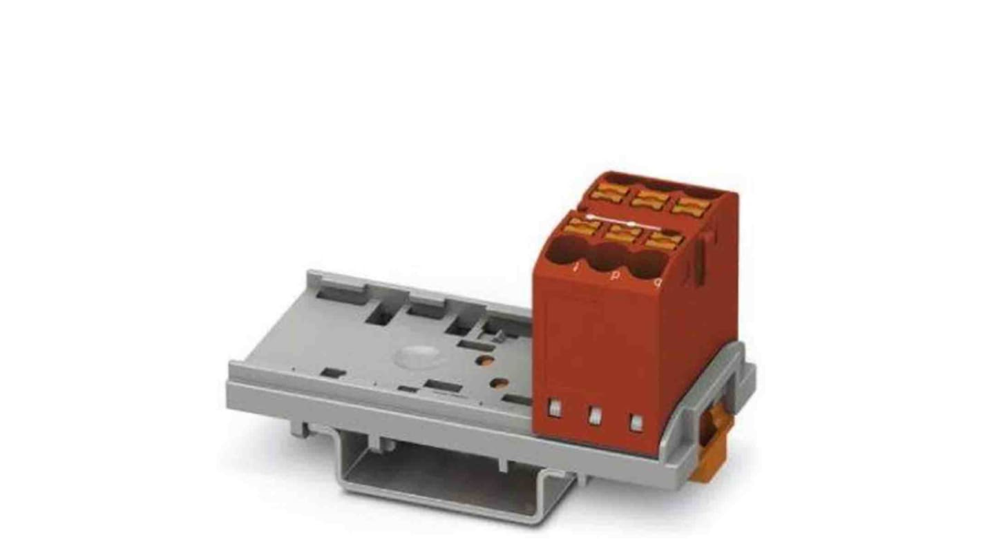 Phoenix Contact Distribution Block, 6 Way, 4mm², 24A, 690 V, Red