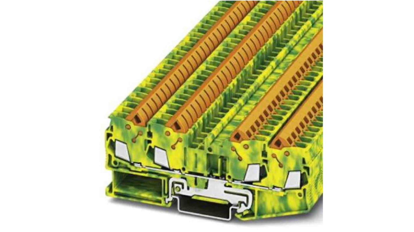 Phoenix Contact 4-Way Earth Terminal Block, 2.5mm², 20 → 14 AWG Wire, Quick Connect