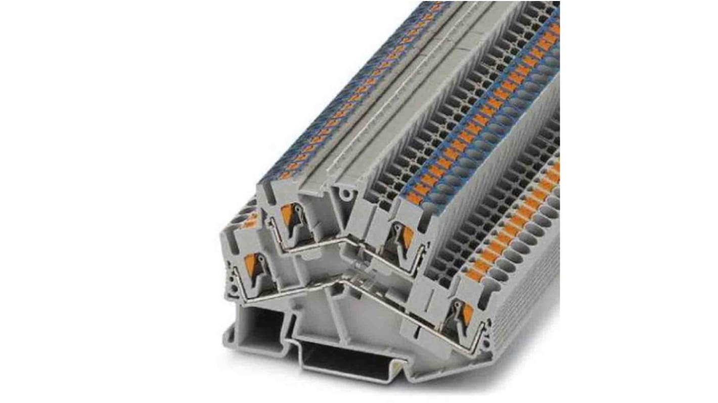 Phoenix Contact PTTBS Series Grey Double Level Terminal Block, Push In Termination