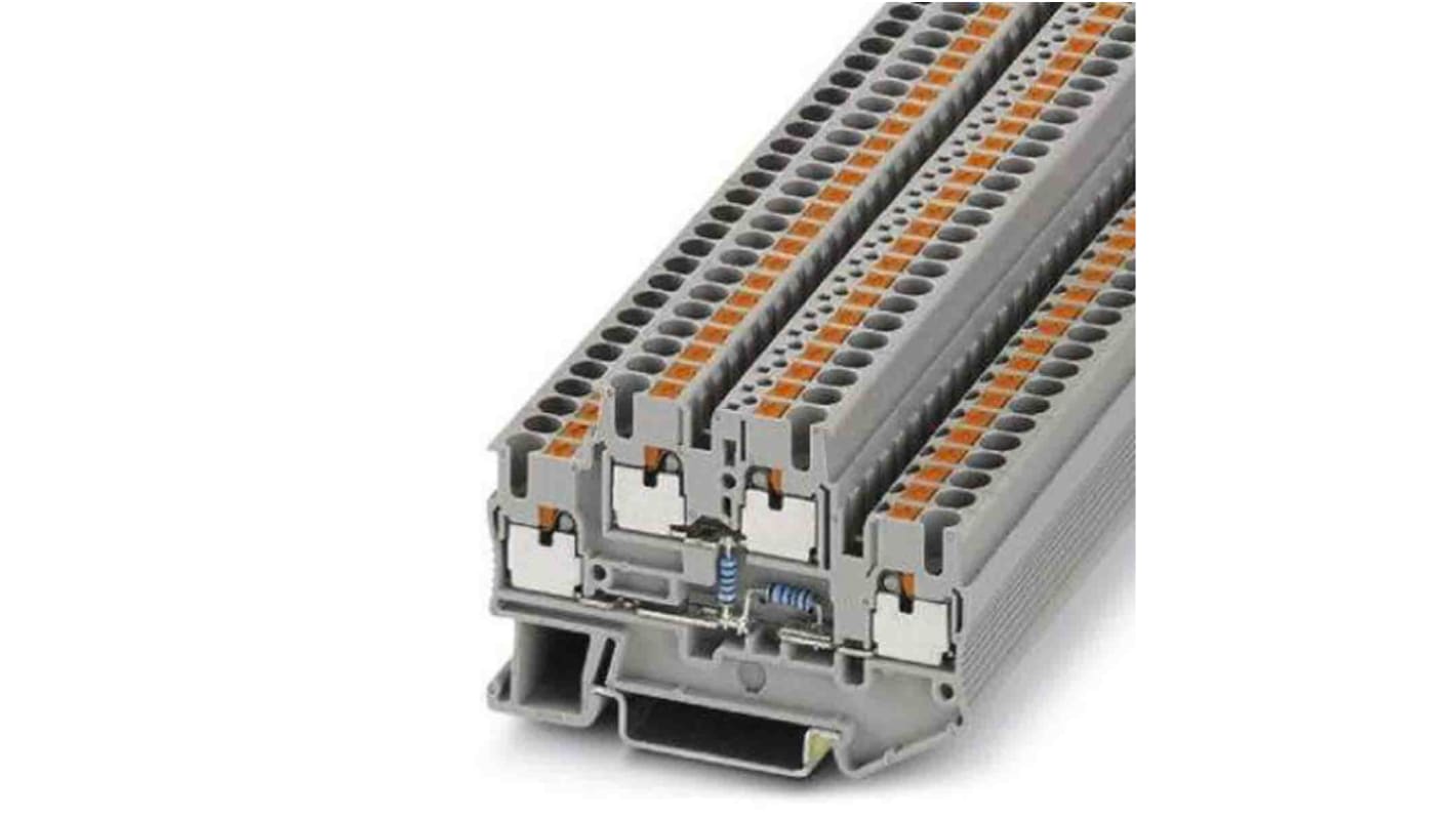 Phoenix Contact PTTB Series Grey Component Terminal Block, Push In Termination