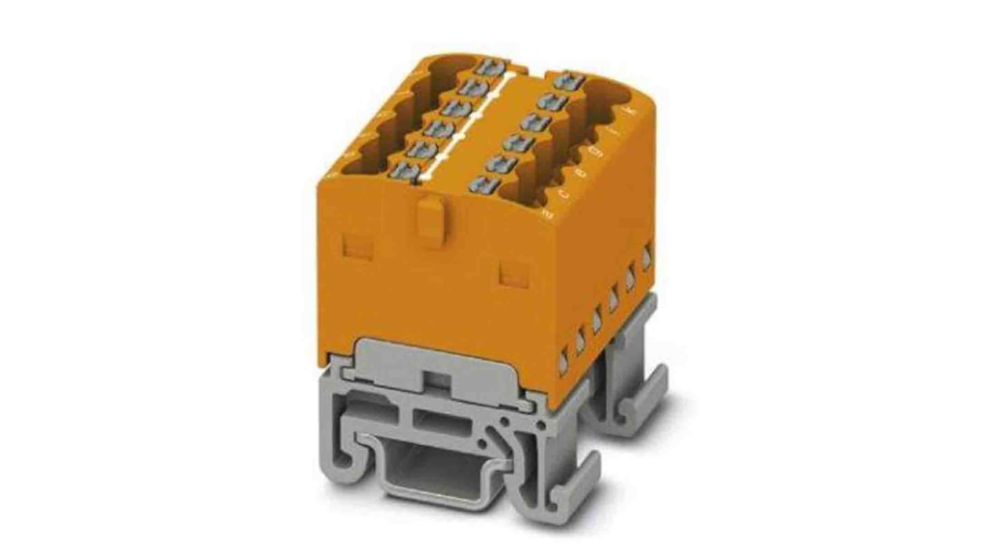 Phoenix Contact Distribution Block, 12 Way, 2.5mm², 17.5A, 500 V, Orange