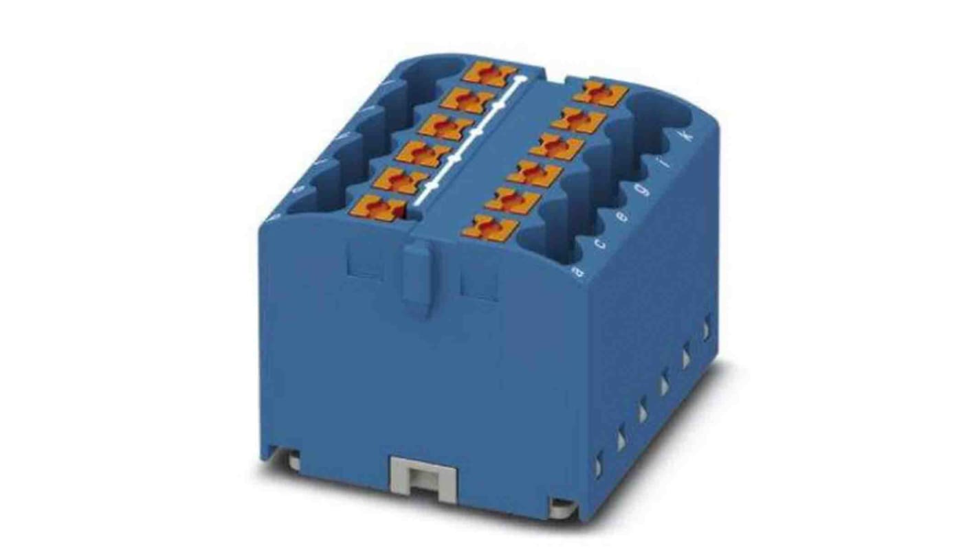 Phoenix Contact Distribution Block, 12 Way, 4mm², 24A, 450 V, Blue