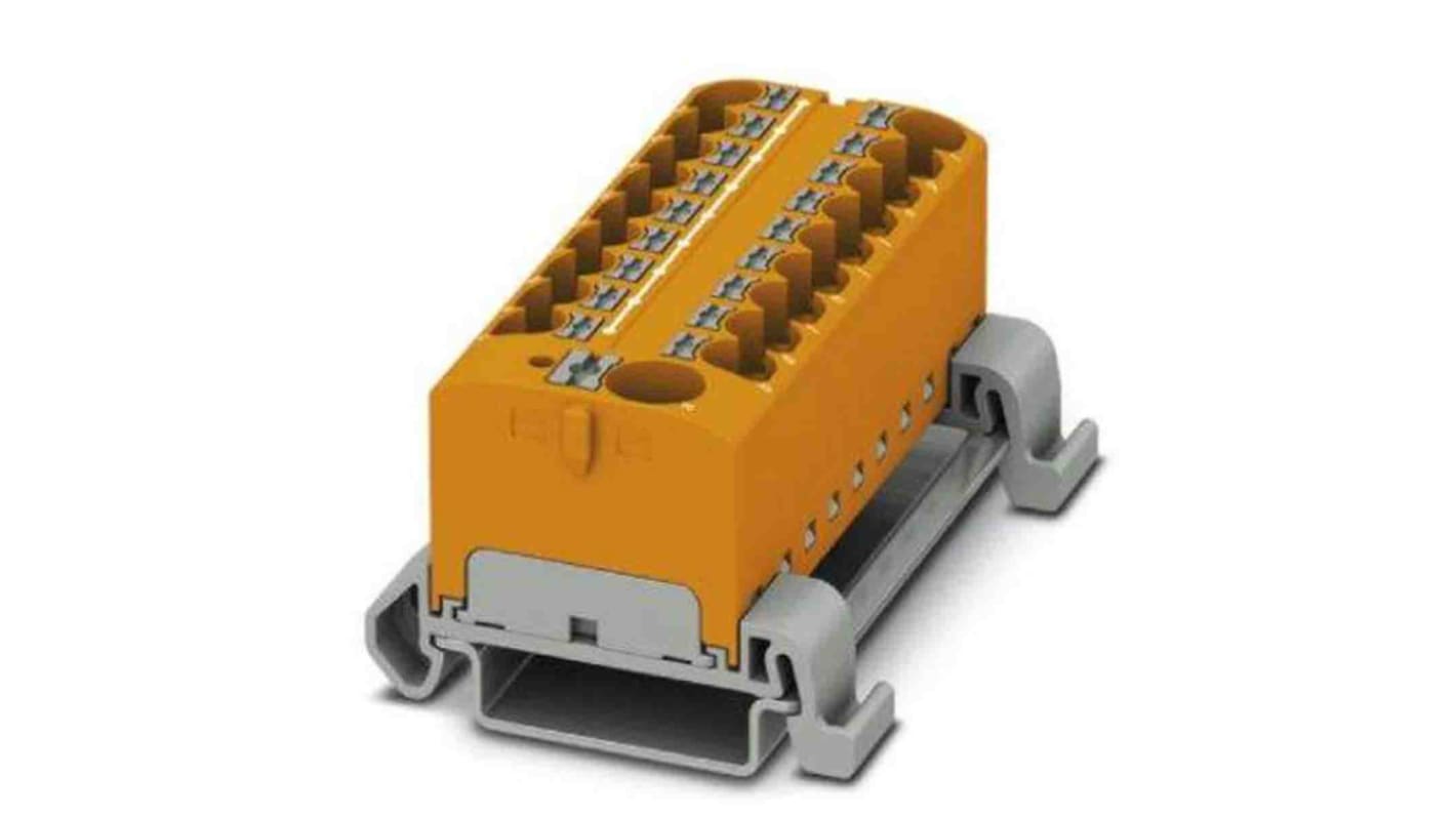 Phoenix Contact Distribution Block, 19 Way, 0.2 → 6mm², 32A, 800 V, Orange