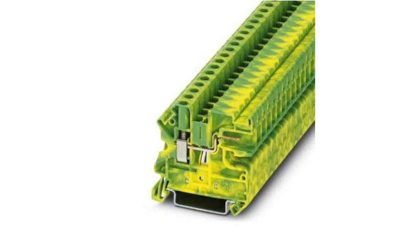 Phoenix Contact 2-Way Earth Terminal Block, 6mm², 26 → 10 AWG Wire