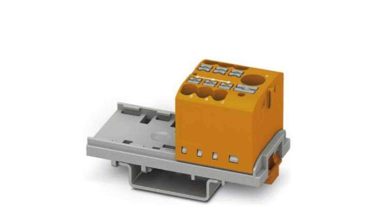 Phoenix Contact Distribution Block, 7 Way, 4mm², 24A, 690 V, Orange