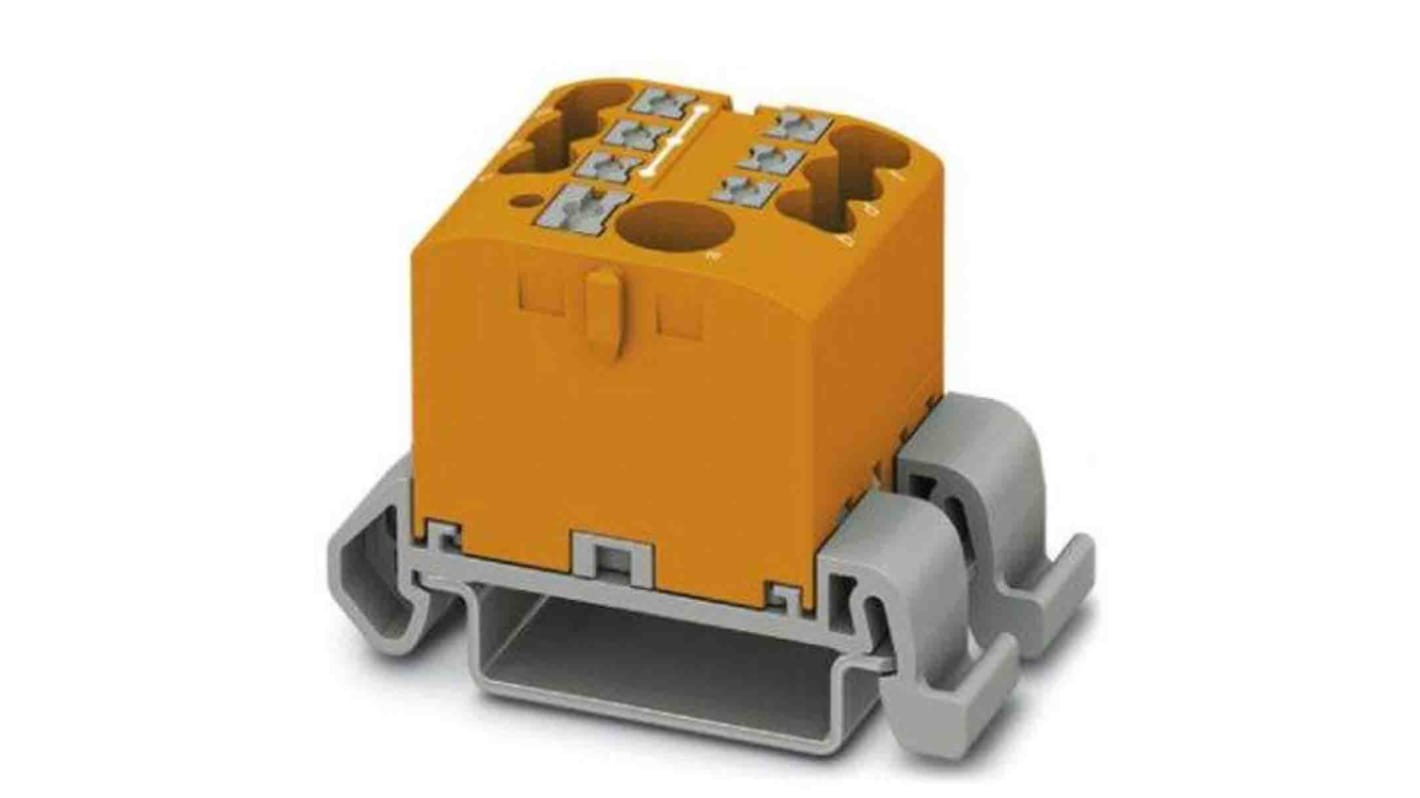 Phoenix Contact Distribution Block, 7 Way, 4mm², 24A, 690 V, Orange