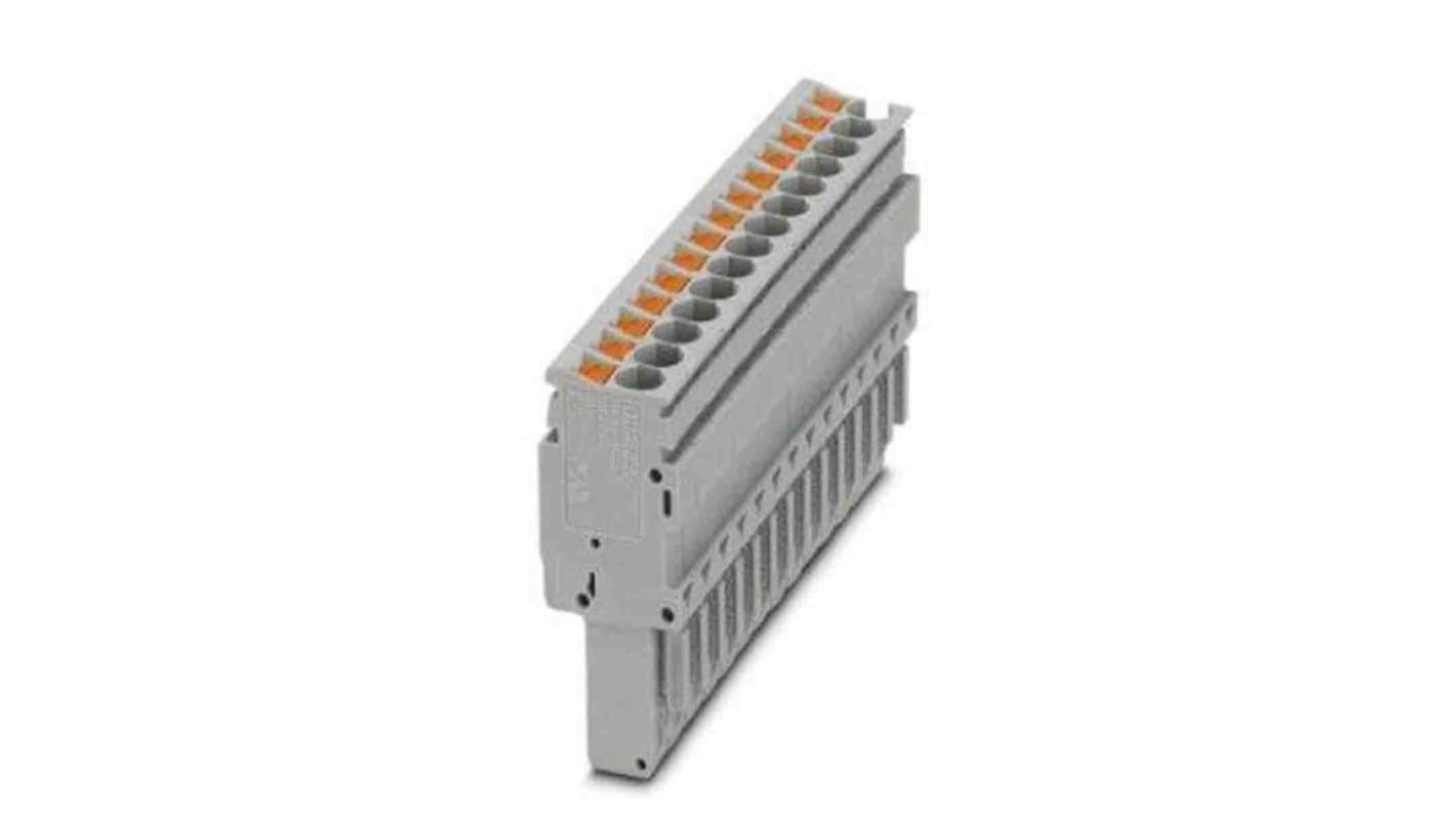 Phoenix Contact Pluggable Terminal Block, Plug, DIN Rail, Push In Termination