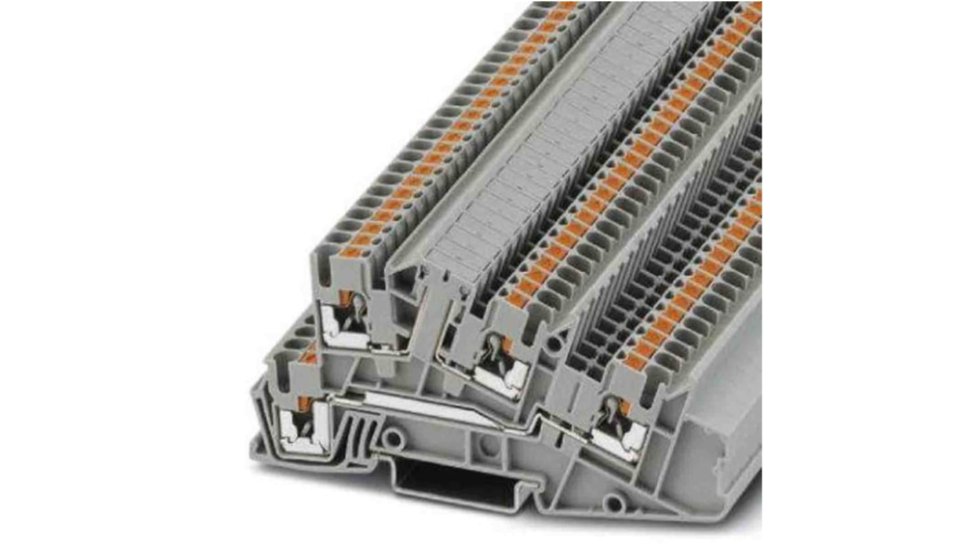 Phoenix Contact PTI 2,5 Series Grey Non-Fused DIN Rail Terminal, 0.14 → 4mm², Push In Termination
