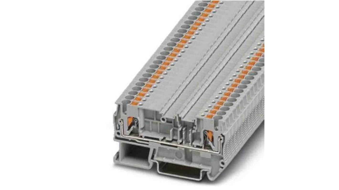 Phoenix Contact PTC 2,5 Series Grey Feed Through Terminal Block, 0.14 → 4mm², Push In Termination