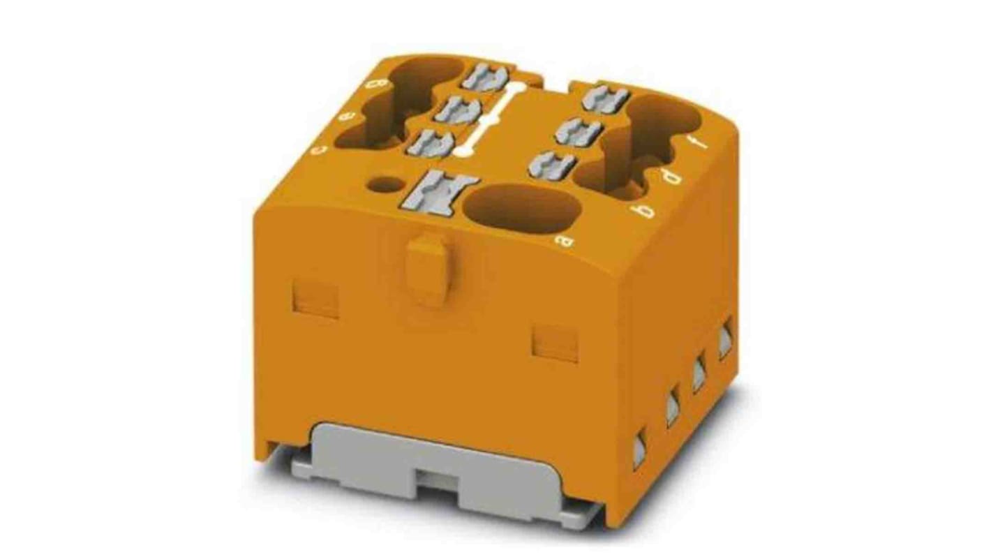 Phoenix Contact Distribution Block, 7 Way, 2.5mm², 17.5A, 450 V, Orange