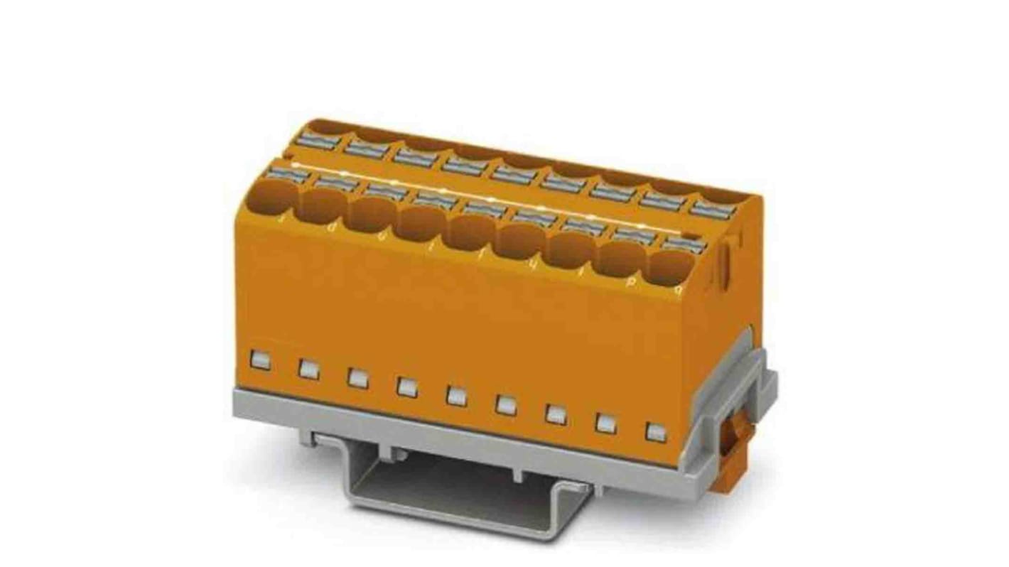 Phoenix Contact Distribution Block, 18 Way, 0.2 → 6mm², 32A, 800 V, Orange