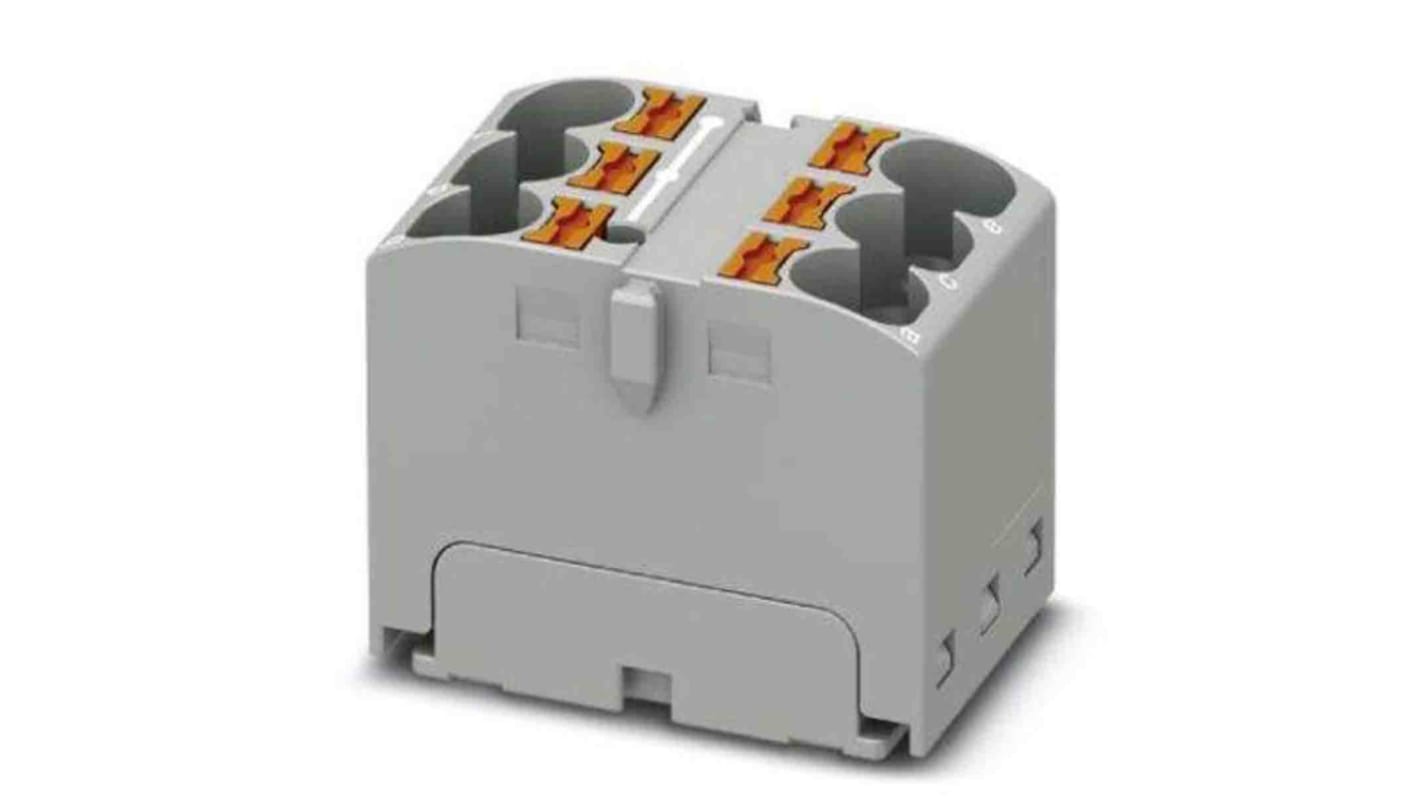 Phoenix Contact Distribution Block, 6 Way, 6mm², 32A, 450 V, Grey