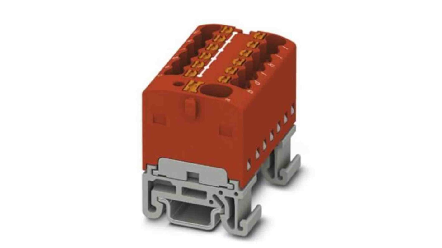 Phoenix Contact Distribution Block, 13 Way, 2.5mm², 17.5A, 500 V, Red