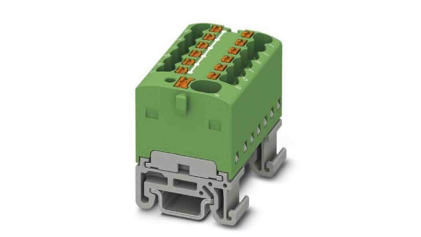 Phoenix Contact Distribution Block, 13 Way, 2.5mm², 17.5A, 500 V, Green