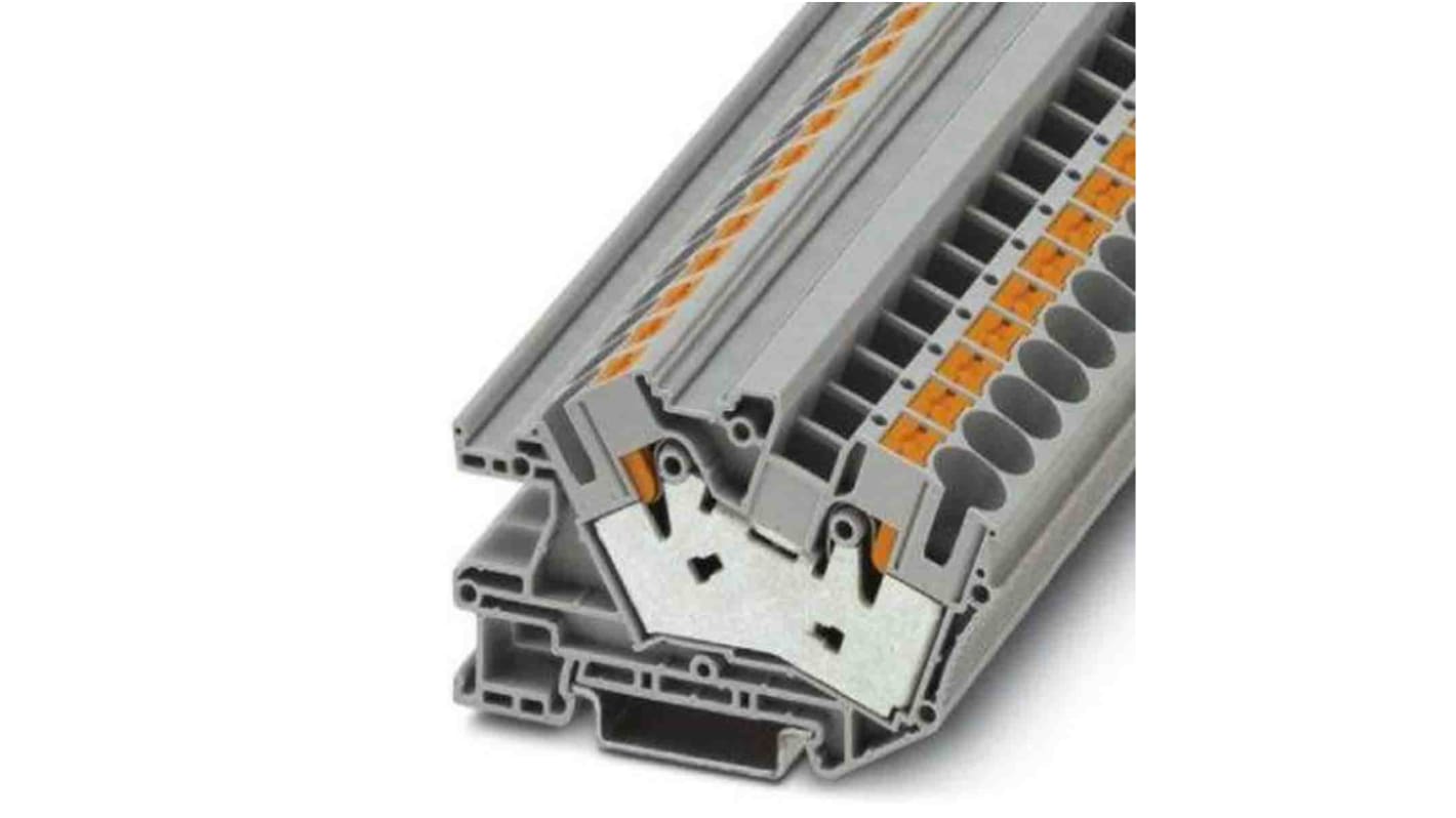 Phoenix Contact Grey DIN Rail Terminal Block, 16mm², Push In Termination