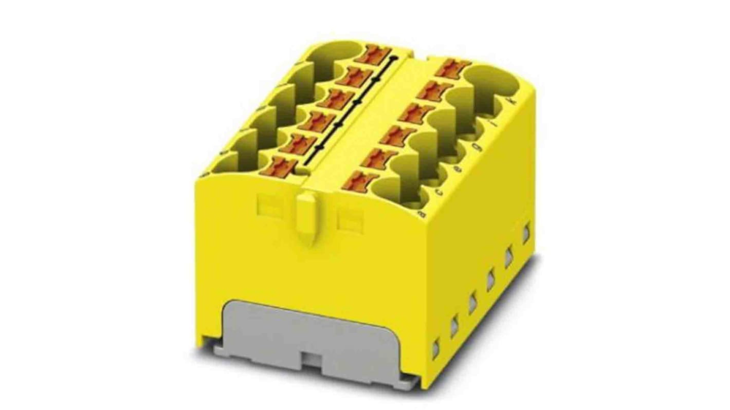 Phoenix Contact Distribution Block, 12 Way, 0.2 → 6mm², 32A, 450 V, Yellow