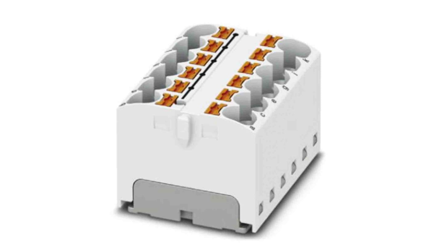 Bloc de distribution Phoenix Contact 12 voies, raccordement Enfichable, section de fils 24 à 10 AWG, 32A, 450 V