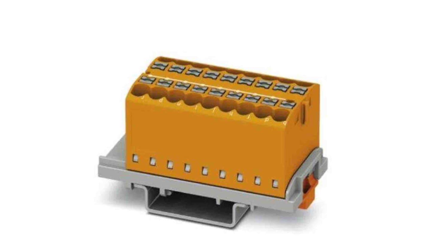 Phoenix Contact Distribution Block, 18 Way, 4mm², 24A, 690 V, Orange