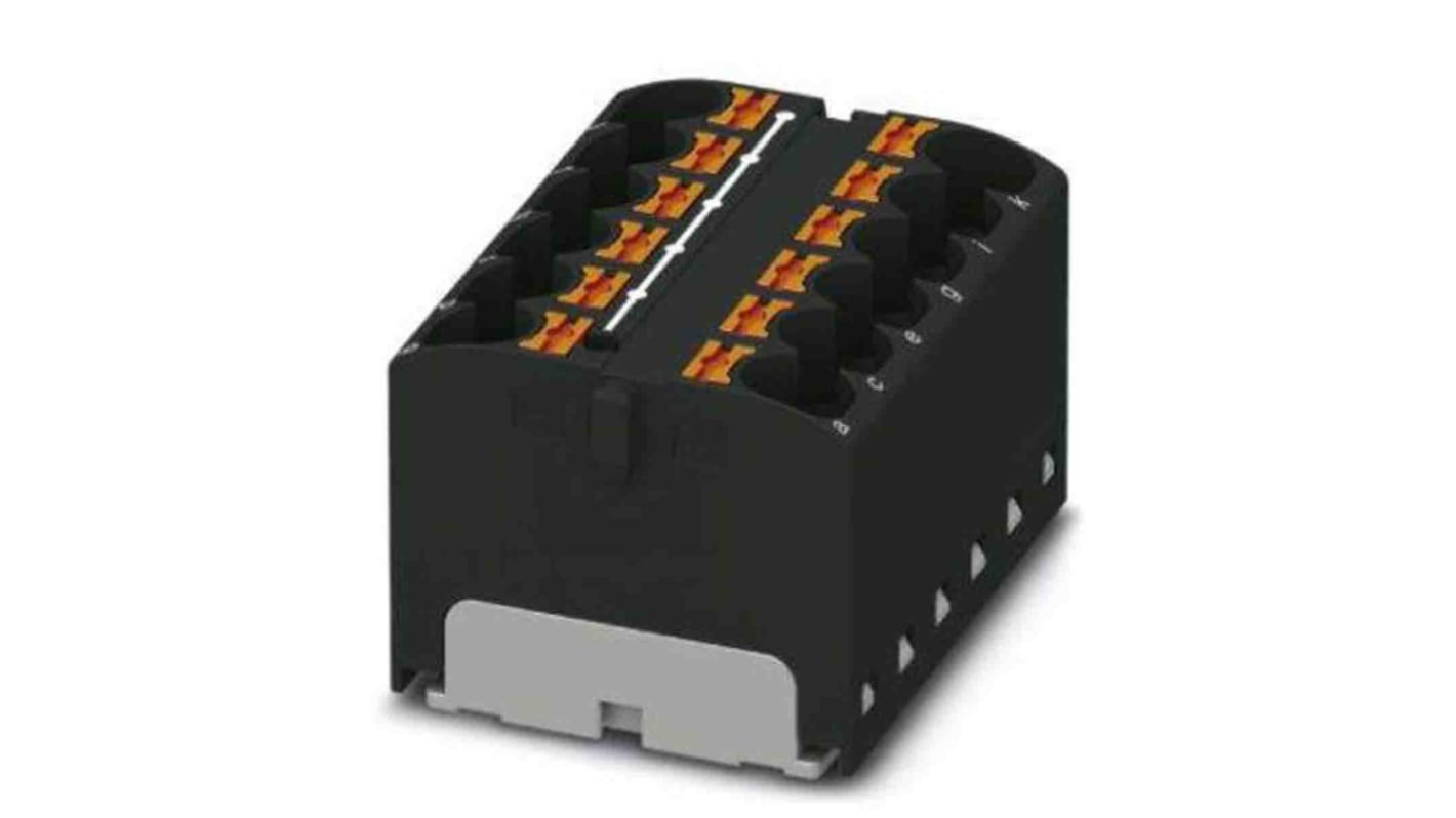 Phoenix Contact Distribution Block, 12 Way, 6mm², 32A, 450 V, Black