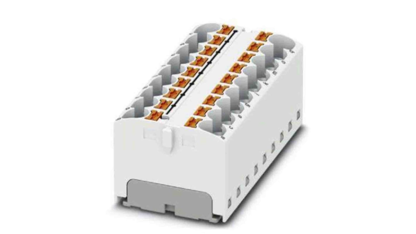 Bloc de distribution Phoenix Contact 18 voies, raccordement Enfichable, section de fils 10 AWG, 32A, 450 V