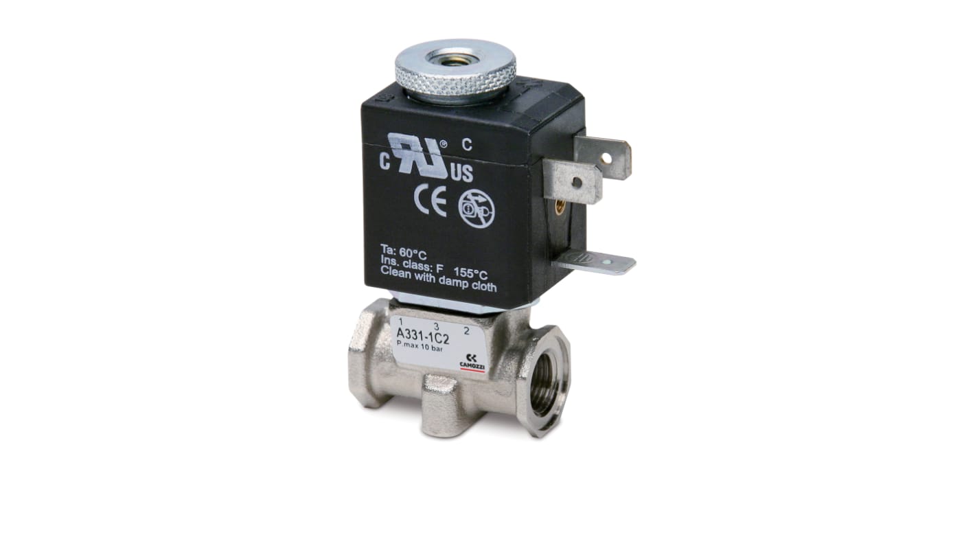 Elettrovalvole per pneumatica Camozzi, G 1/8, funzione 3/2, azionamento Solenoide/Molla