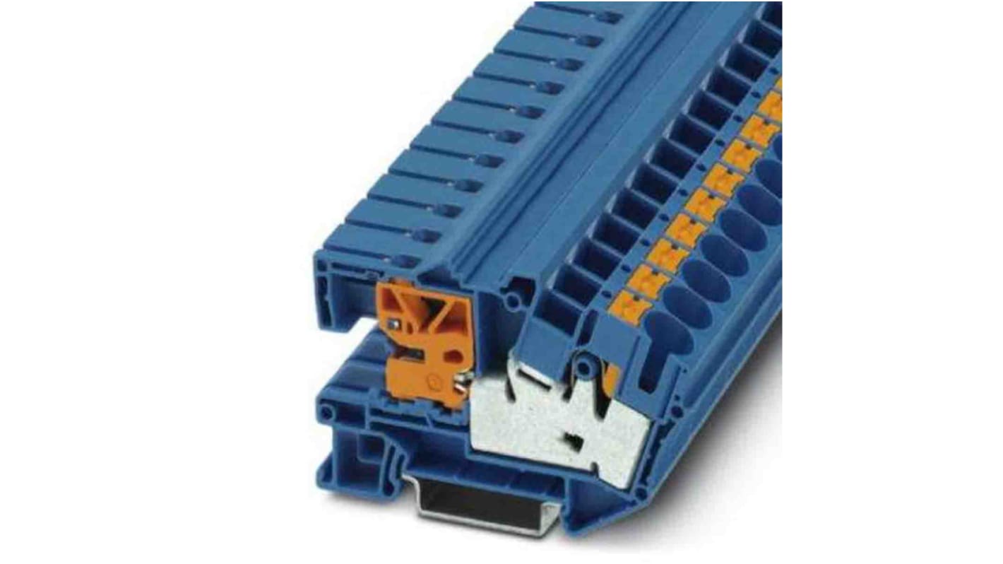 Phoenix Contact PTN Series Blue Disconnect Terminal Block, Push In Termination