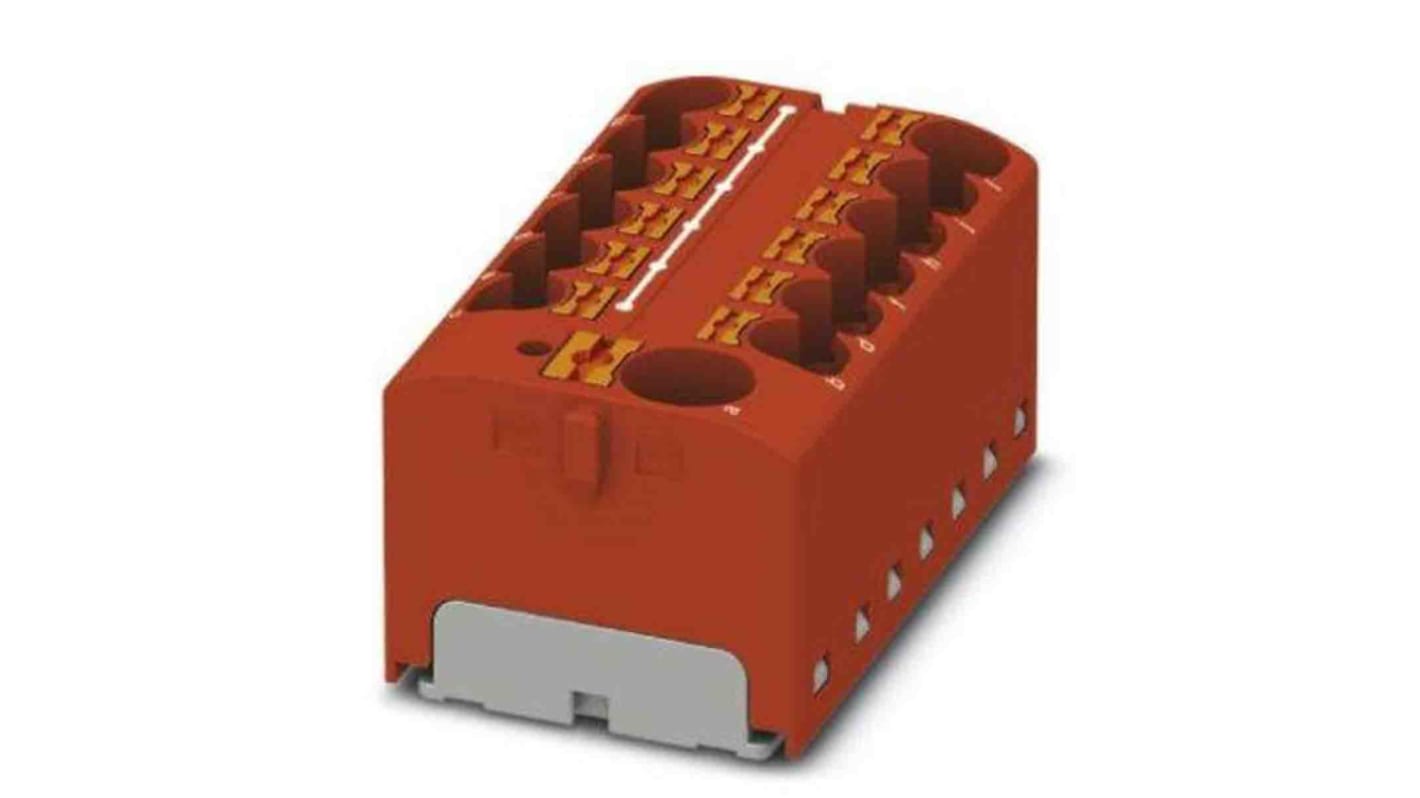 Phoenix Contact Distribution Block, 13 Way, 6mm², 32A, 450 V, Red