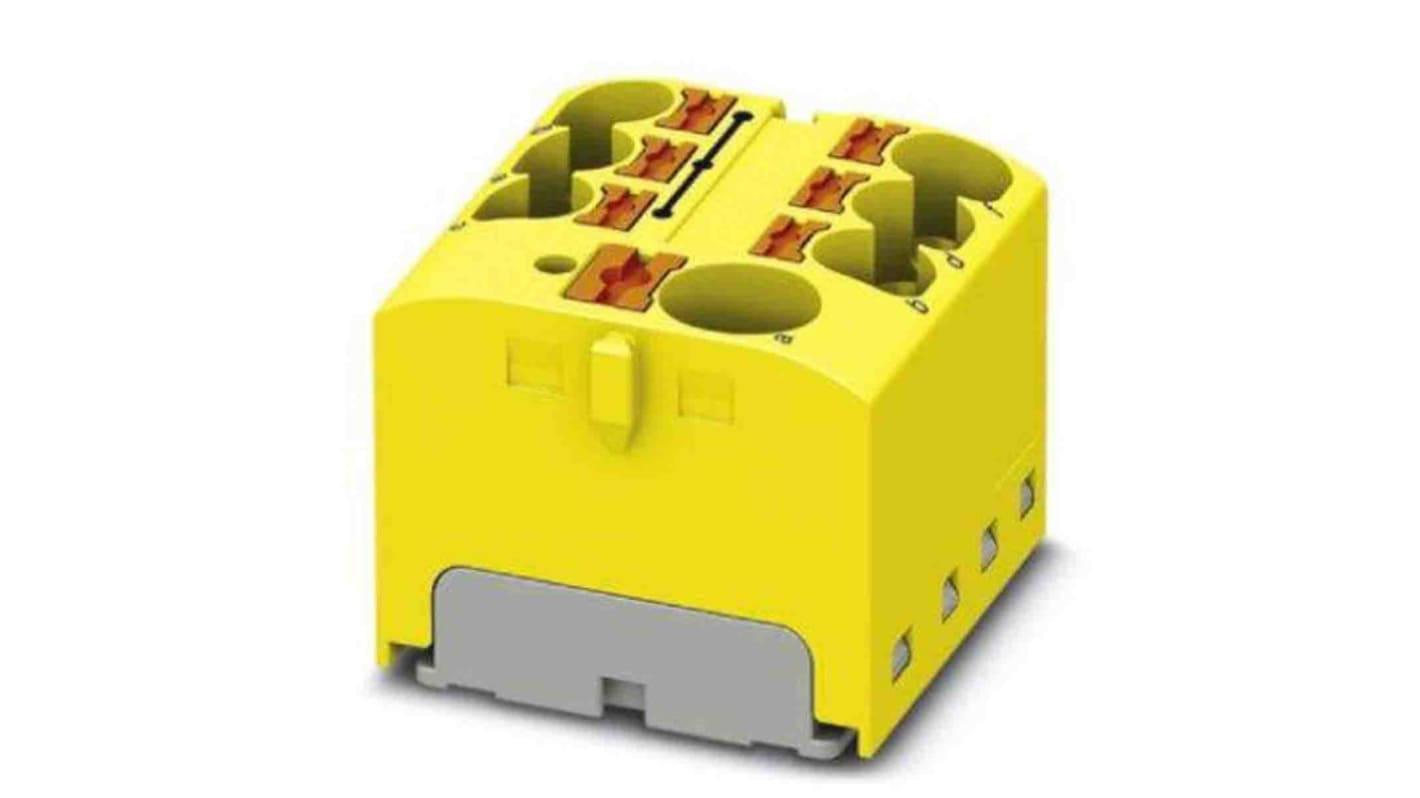 Phoenix Contact Distribution Block, 7 Way, 6mm², 32A, 450 V, Yellow