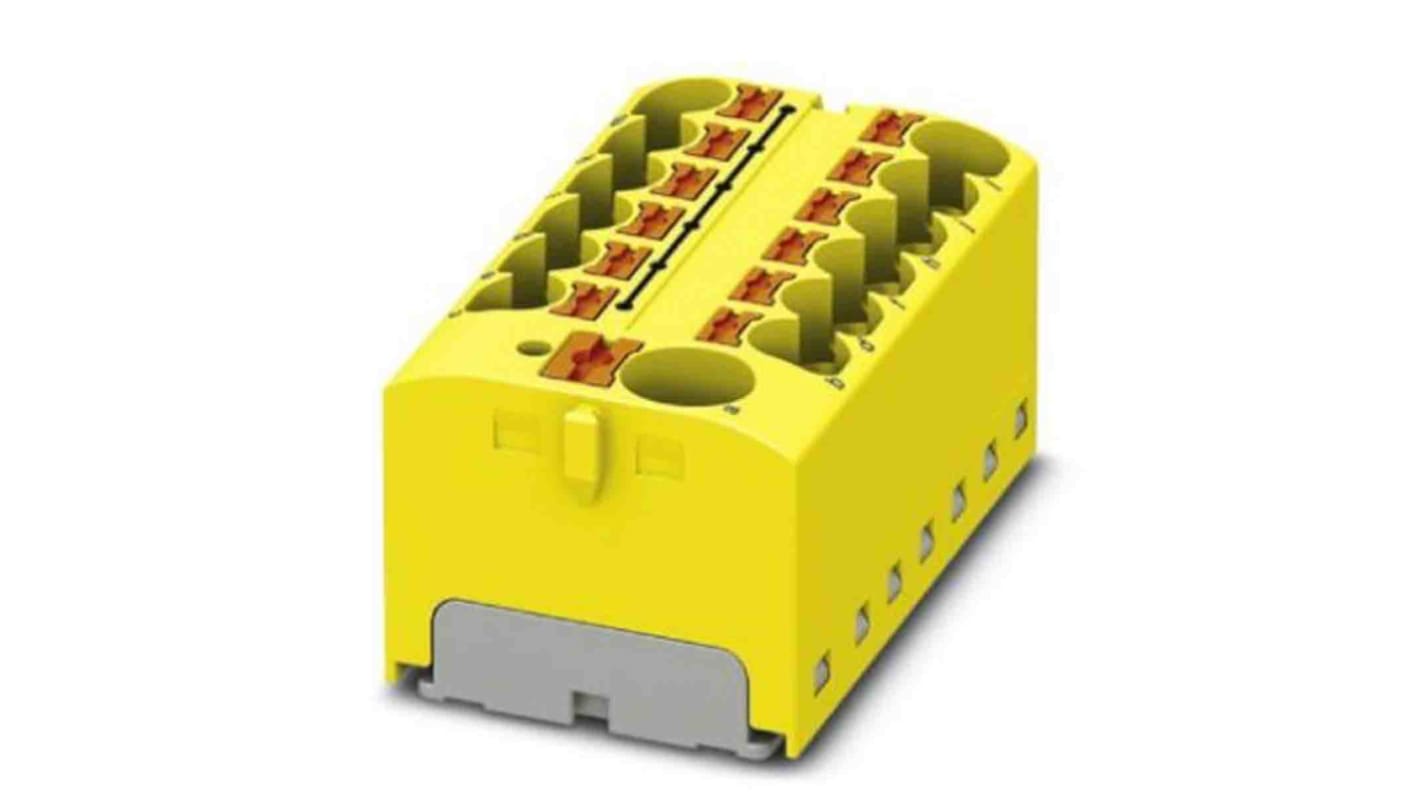 Phoenix Contact Distribution Block, 13 Way, 6mm², 32A, 450 V, Yellow