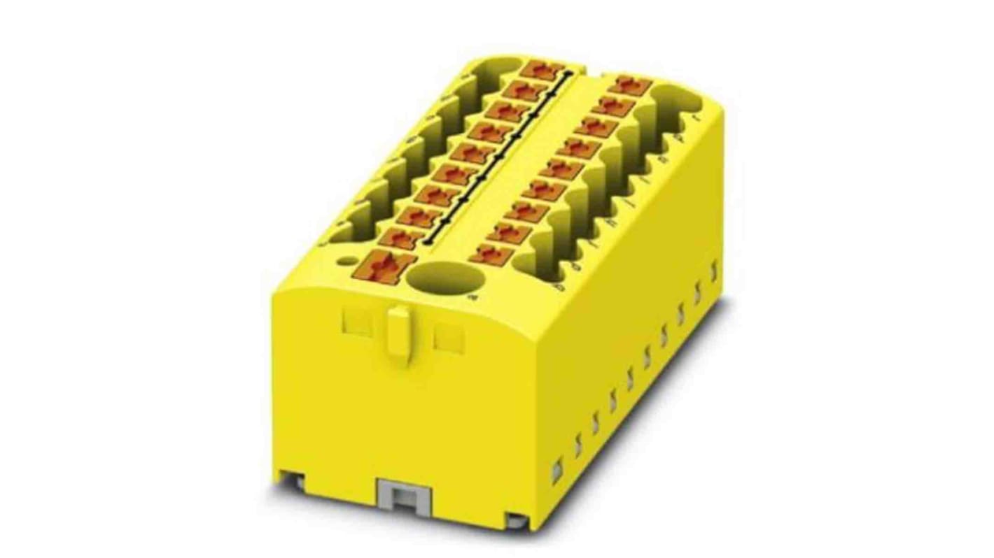 Bloque de distribución, 19 vías, 24A, 450 V