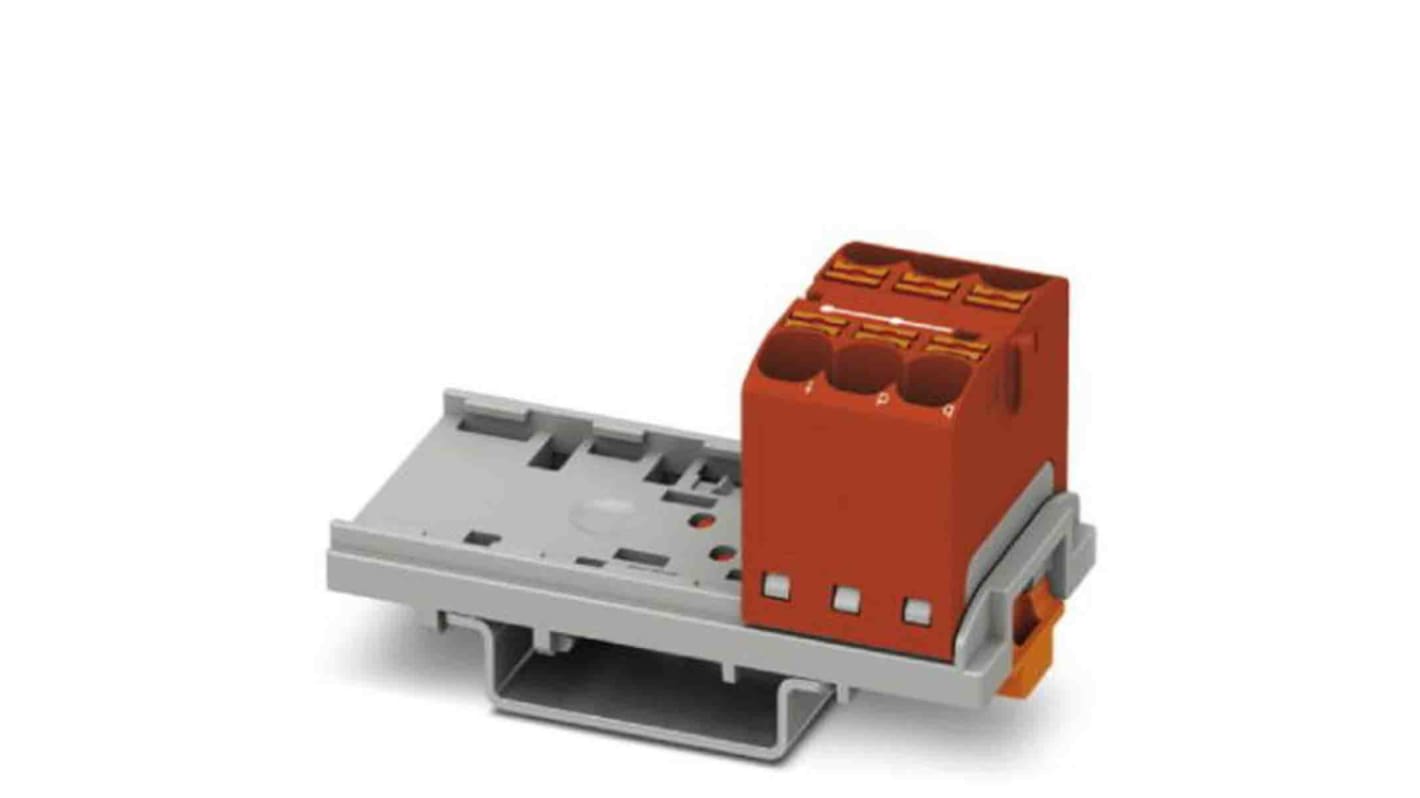 Phoenix Contact Distribution Block, 6 Way, 0.2 → 6mm², 32A, 800 V, Red