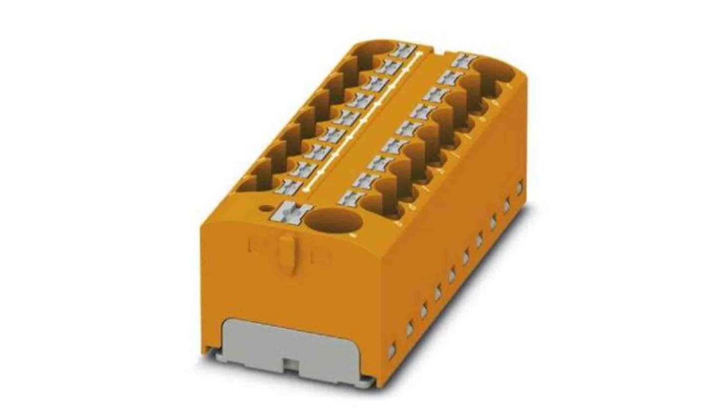 Phoenix Contact Distribution Block, 19 Way, 6mm², 32A, 450 V, Orange