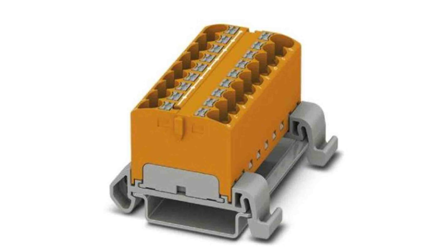 Phoenix Contact Distribution Block, 18 Way, 0.2 → 6mm², 32A, 800 V, Orange