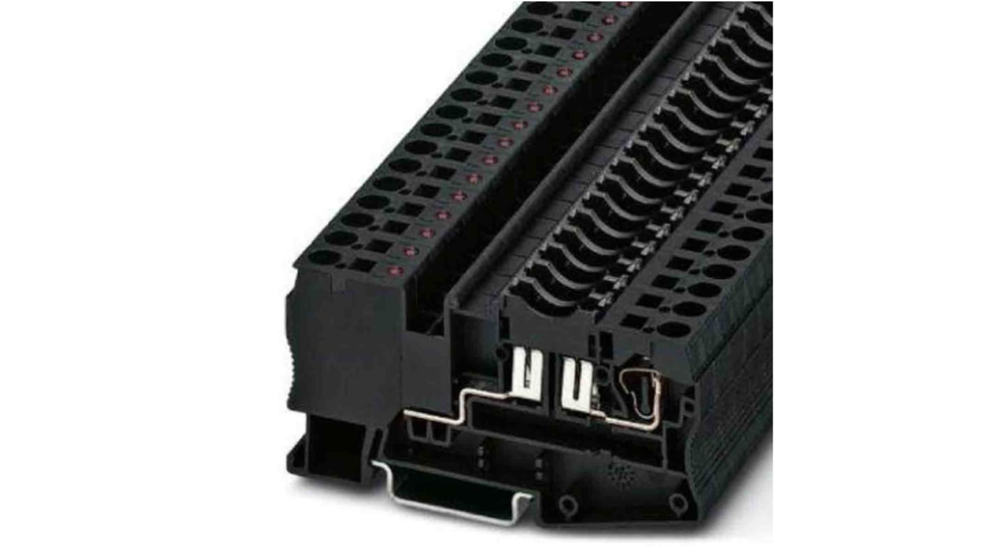 Phoenix Contact ST Series Black Fused DIN Rail Terminal, Single-Level, Fused