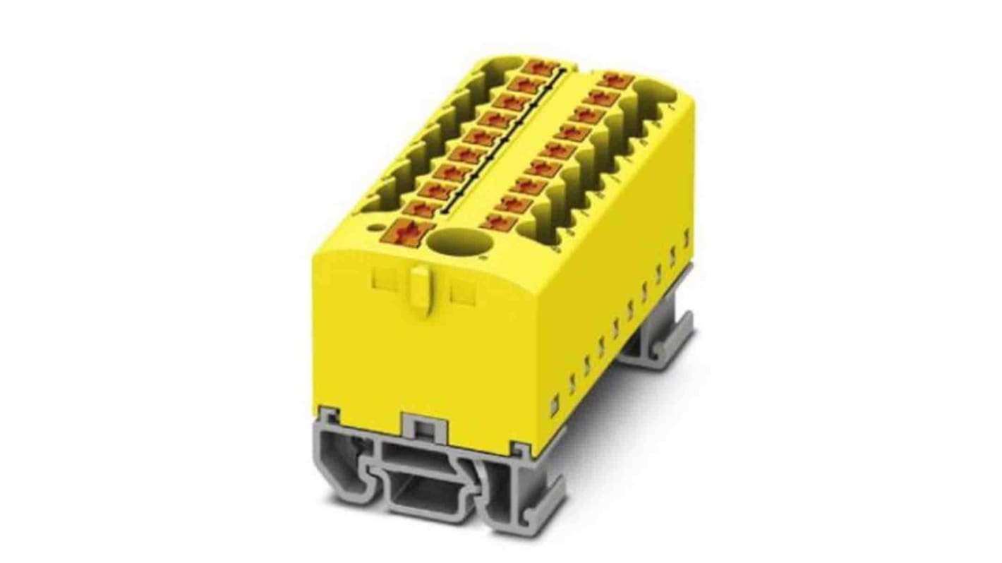Phoenix Contact Distribution Block, 19 Way, 4mm², 24A, 690 V, Yellow