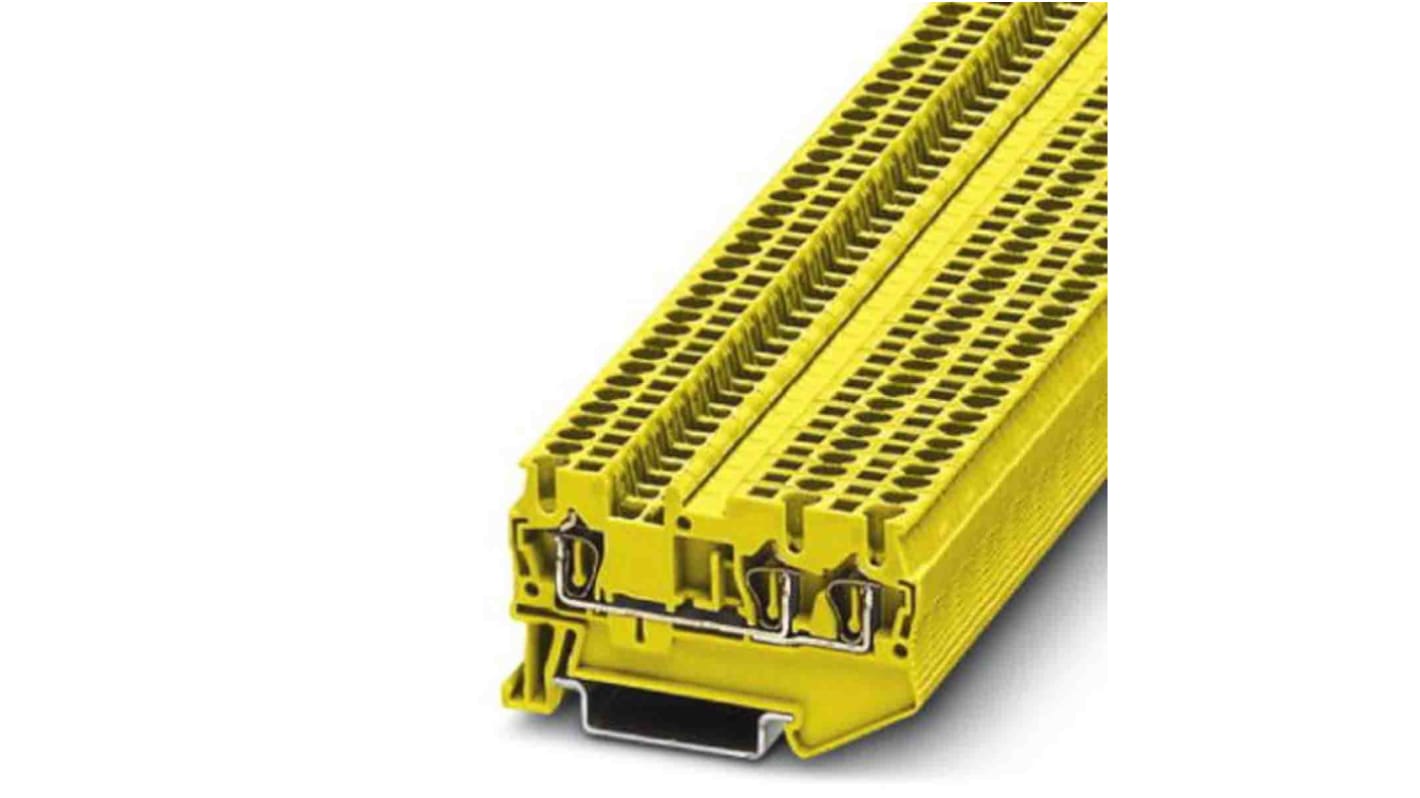 Phoenix Contact ST 1,5 Series Yellow Feed Through Terminal Block, 0.08 → 1.5mm², Spring Clamp Termination, ATEX,