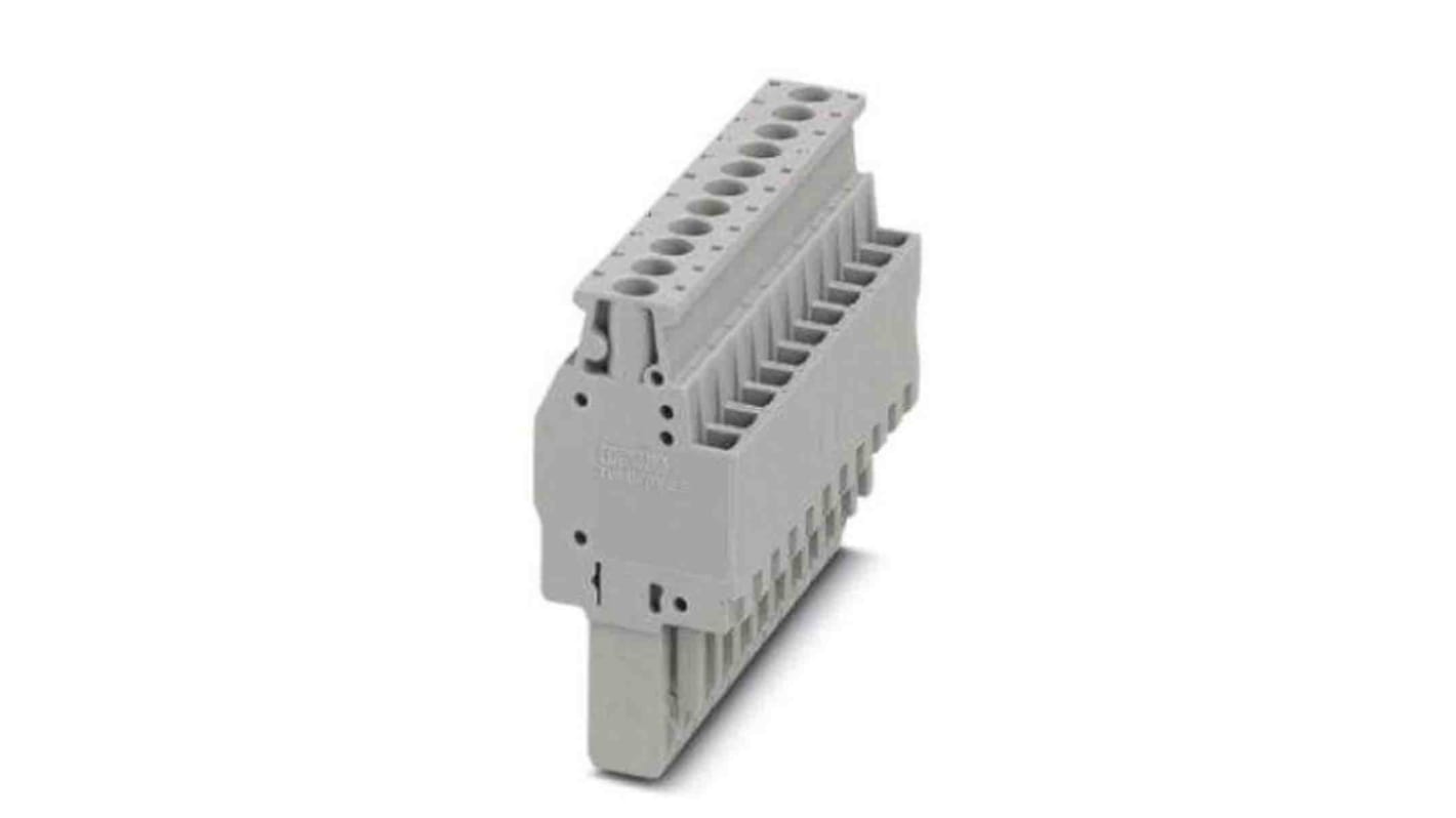 5.2mm Pitch 11 Way Pluggable Terminal Block, Plug, DIN Rail, Screw Termination