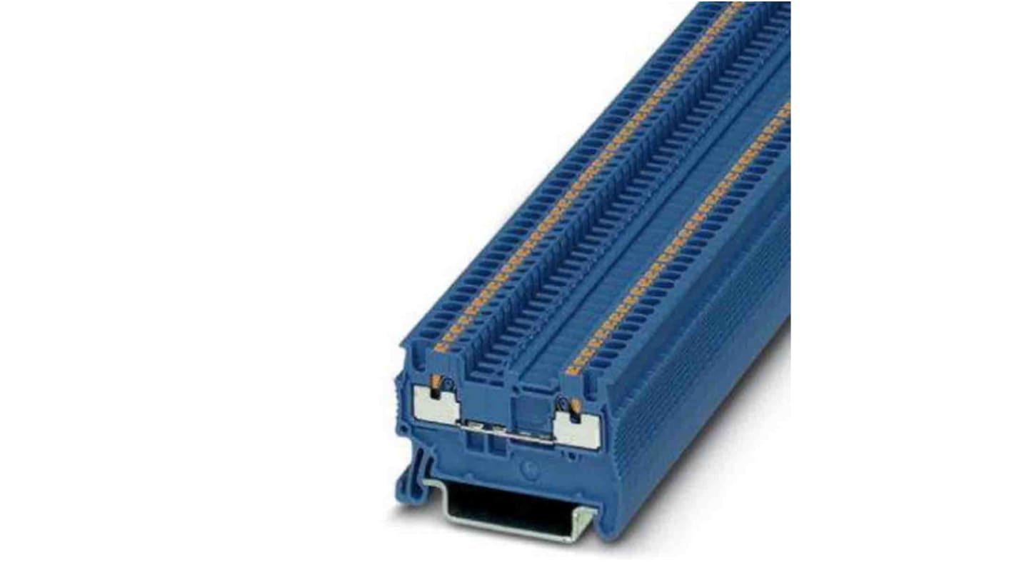Phoenix Contact PT Series Blue DIN Rail Terminal Block, 1.5mm², Push In Termination, ATEX, IECEx