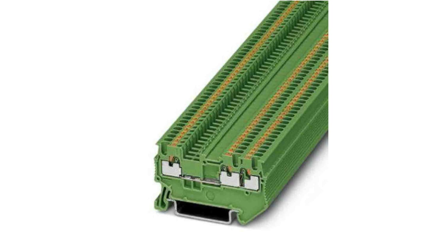 Phoenix Contact PT 1,5 Series Green Feed Through Terminal Block, 0.14 → 1.5mm², Push In Termination, ATEX, IECEx