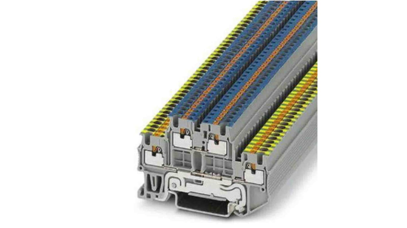 Phoenix Contact PTTB 1,5 Series Grey Double Level Terminal Block, 0.14 → 1.5mm², Push In Termination