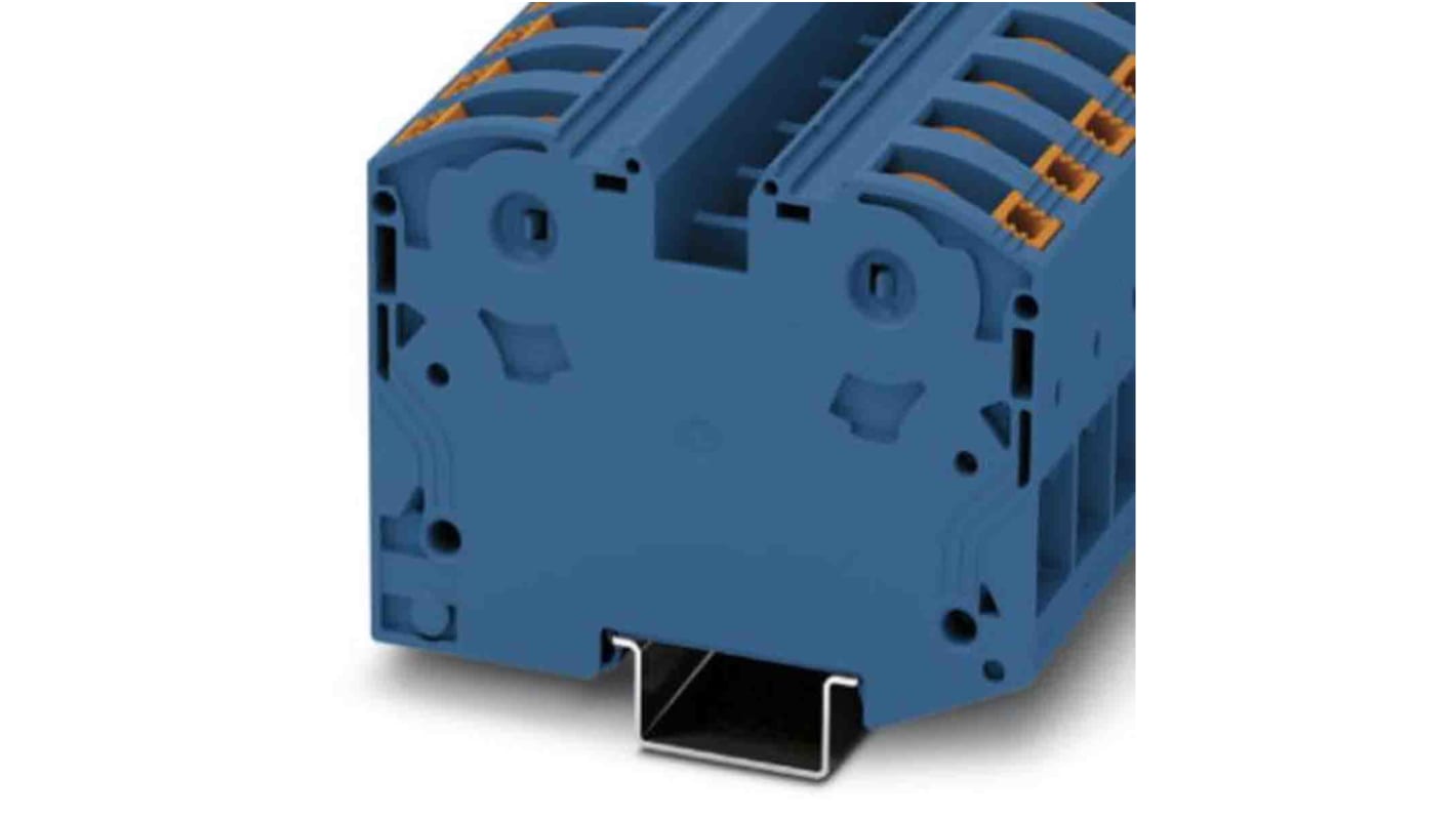 Bloc de jonction rail DIN sans fusible Phoenix Contact PTPOWER 35, 2.5 → 35mm², Enfichable, Bleu