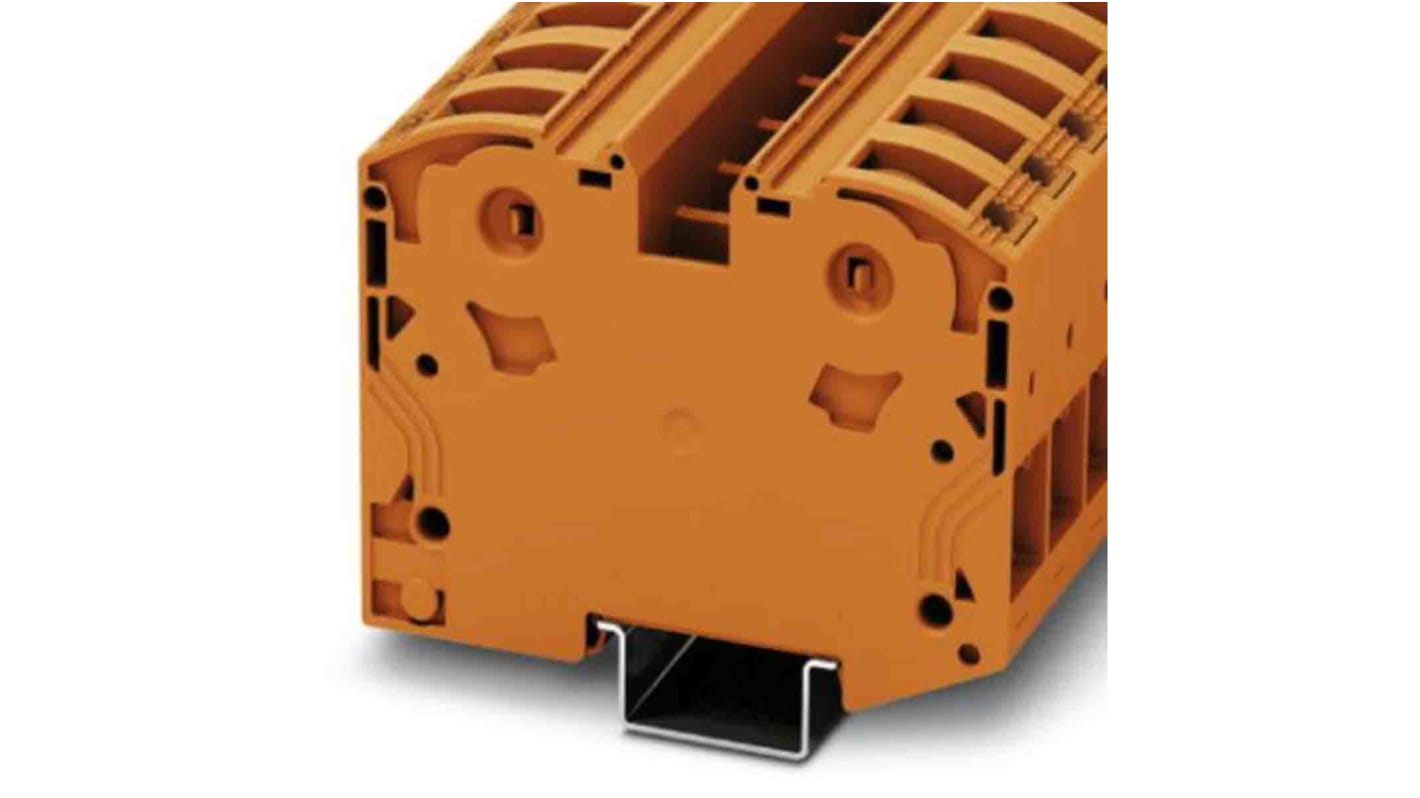 Bloc de jonction rail DIN sans fusible Phoenix Contact PTPOWER 35, 2.5 → 35mm², Orange