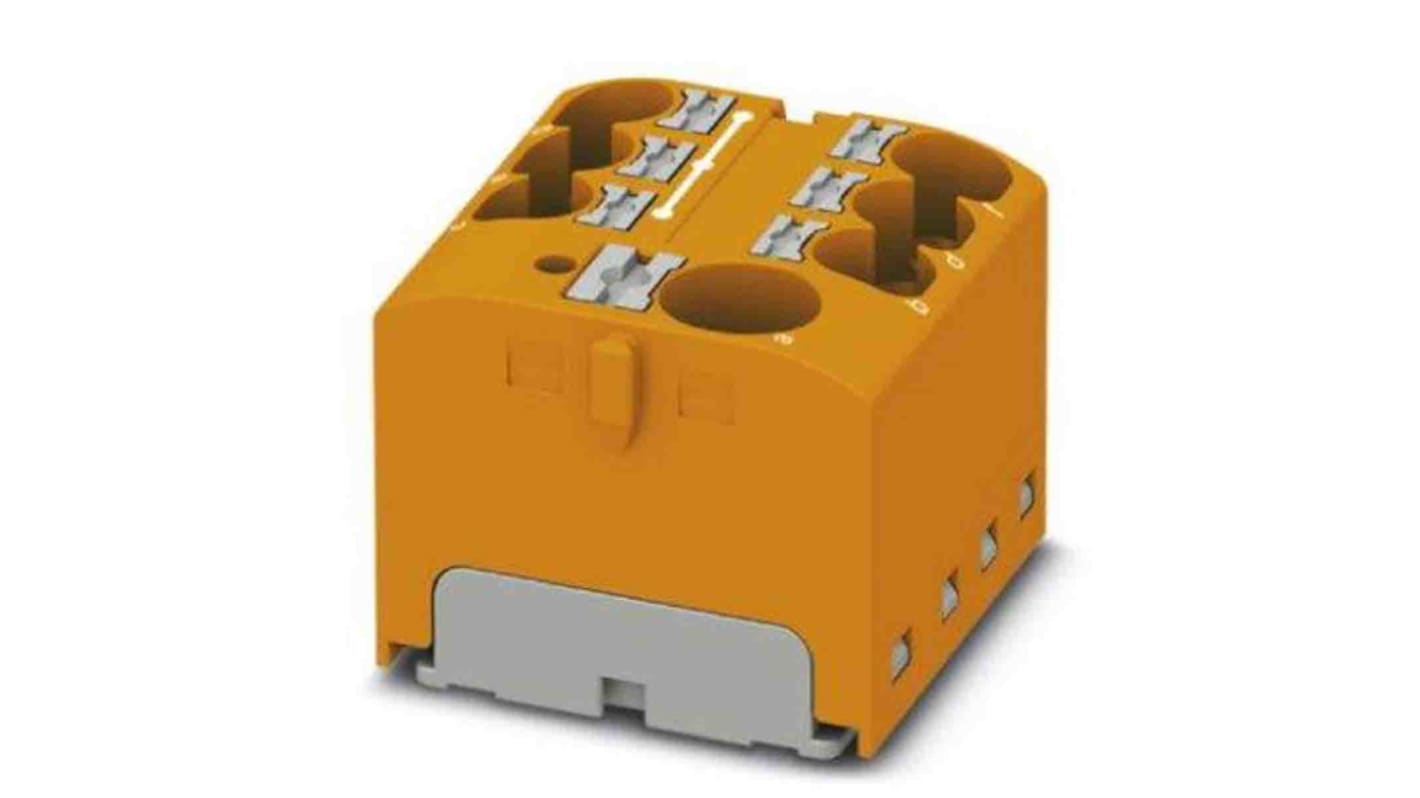 Phoenix Contact Distribution Block, 7 Way, 6mm², 32A, 450 V, Orange