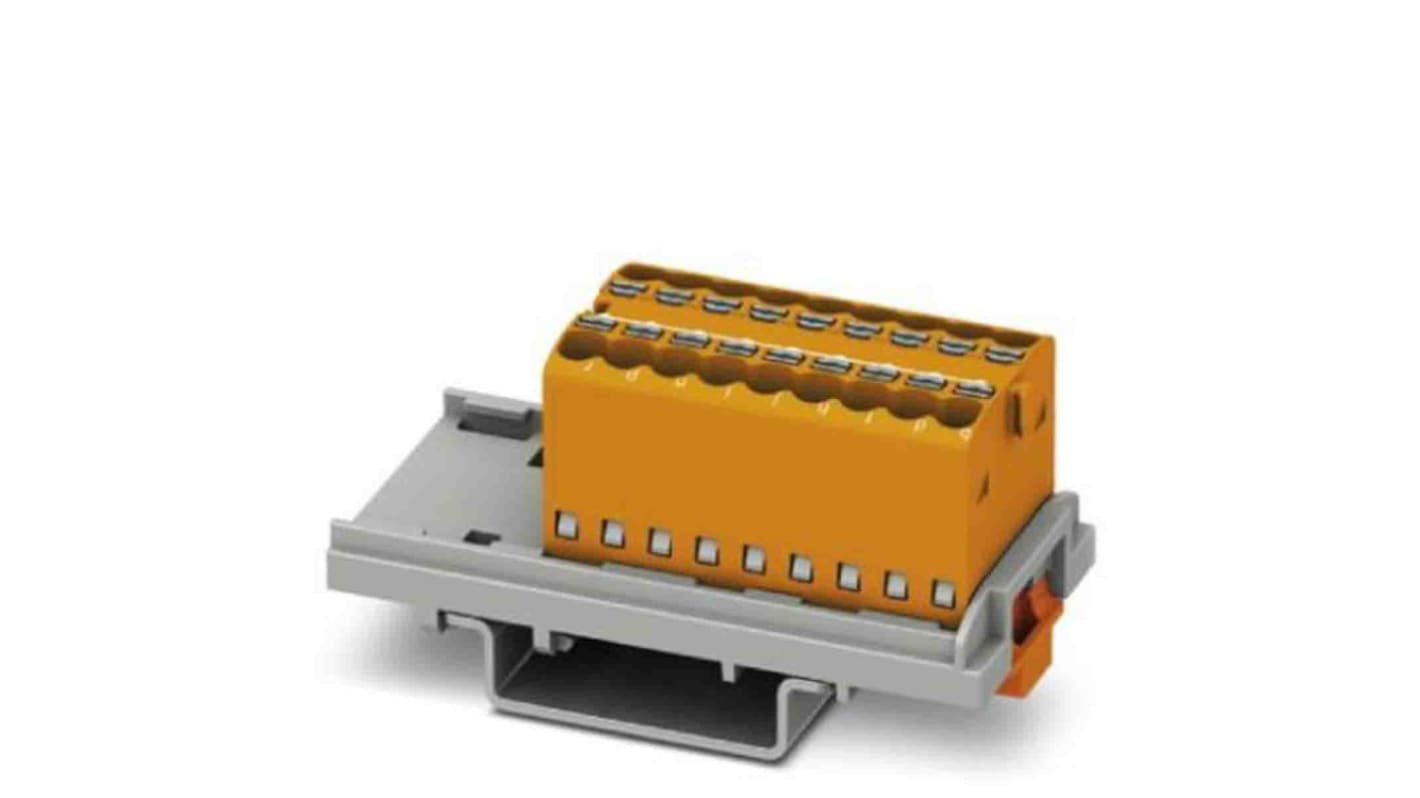 Phoenix Contact Distribution Block, 18 Way, 2.5mm², 17.5A, 500 V, Orange