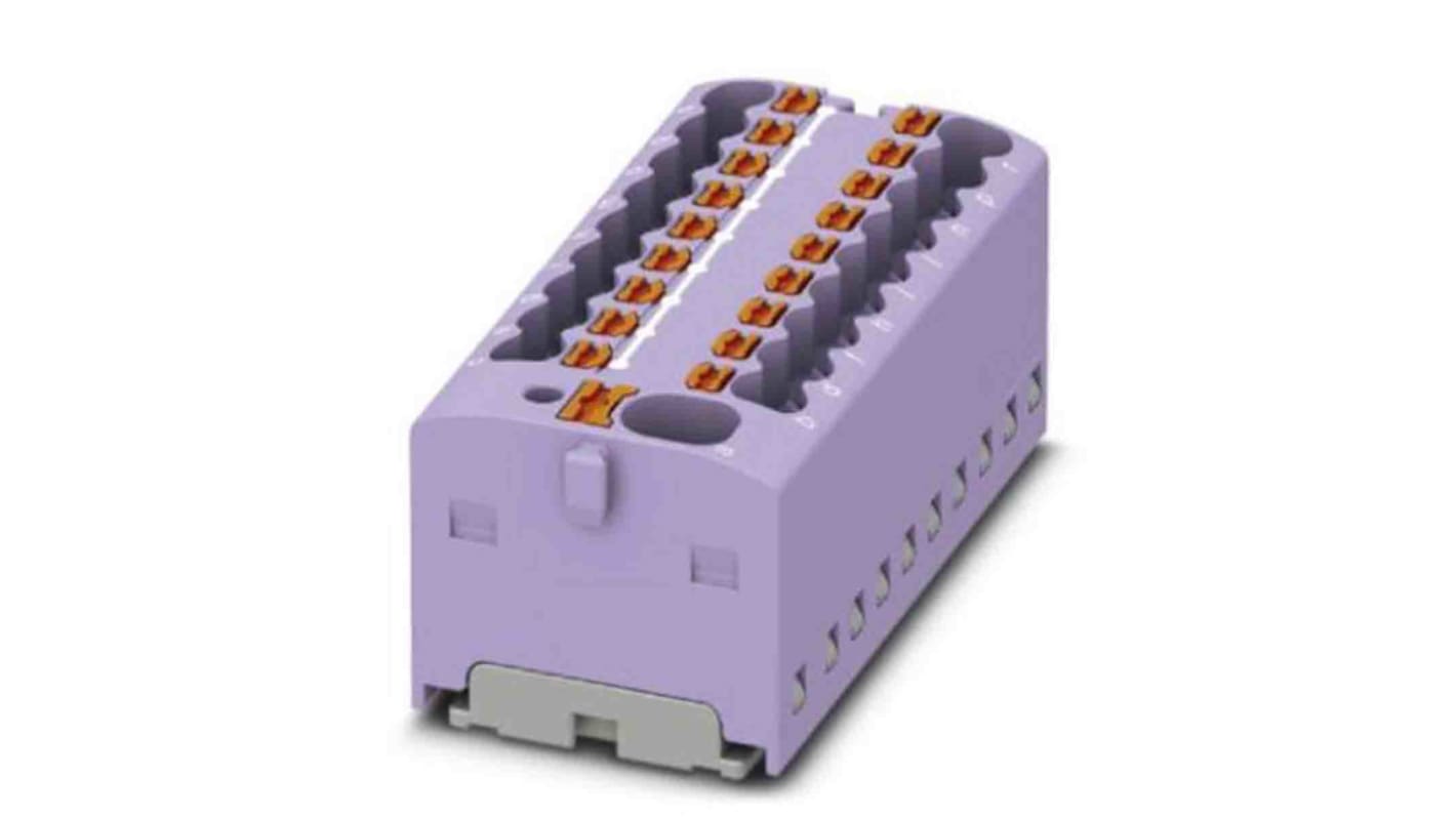 Phoenix Contact Distribution Block, 19 Way, 2.5mm², 17.5A, 450 V, Violet